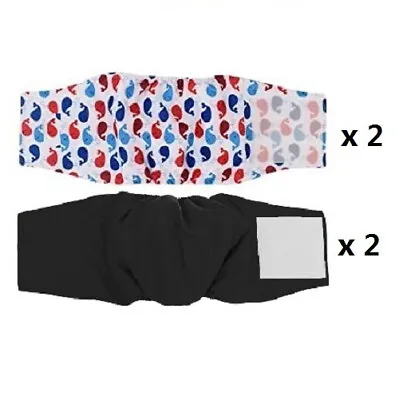 4 Packs Reusable Washable Male Dog Wraps Belly Band For Male Dog Diapers XS • $9.95