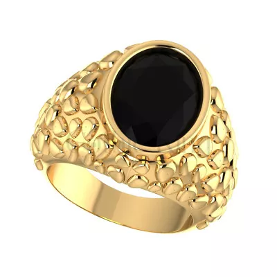 Vintage 4 Ct Oval Black Diamond Bezel Solitaire Wedding Ring Yellow Gold Finish • $190