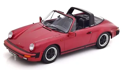 Porsche 911 Sc License Plate Red Metallic With Extra Hard Top 1983 1:18 Model • $77.32