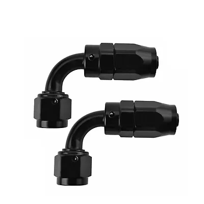 2Pcs 90 Degree 6AN 8AN 10AN Swivel Oil/Fuel/Air/Gas Line Hose End Fitting Elbow • $10.31