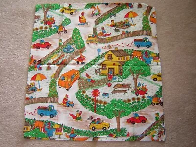 Vintage Fabric Sewing School Bus / CARS Dinosaurs 44 X 48 Manes Co • $8