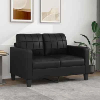 2-Seater Sofa Black 120 Cm Faux Leather • $328.21