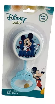 ⚡️NIB Disney Mickey Mouse Light Blue Baby Rattle BPA Free Whistle MM ￼ • $9.99