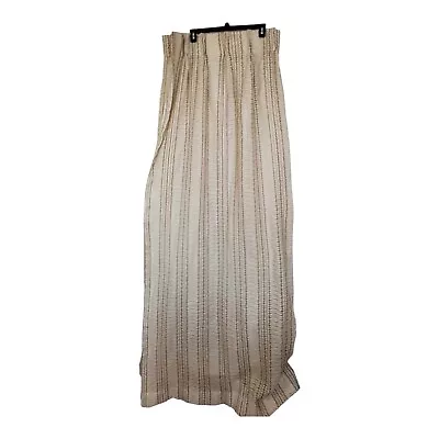 $62.89 • Buy Vintage MCM Open Weave Stripe Lined Pinch Pleat Curtains Drapes 44x82 Set Of Two