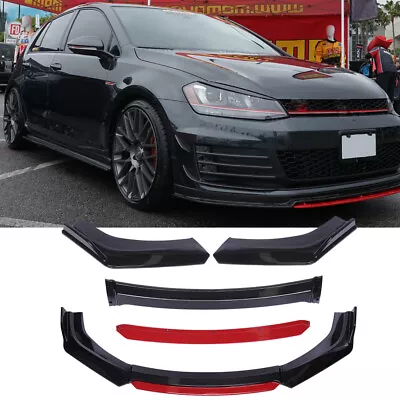 Front Bumper Lip Spoiler Splitters Trim Carbon Black For VW Golf MK4 MK5 MK6 MK7 • $89.85