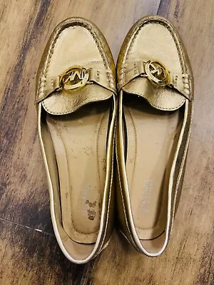 Michael Kors Gold Pebbled Leather Loafers • $29