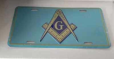 Mason Aluminum Embossed License Plate Freemasonry Masonic Symbol NEW Light Blue • $16.85