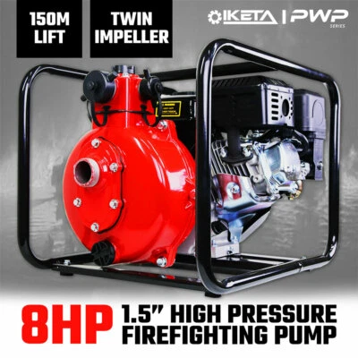1.5  Petrol High Pressure Water Pump 8HP Fire Fighting Twin Impeller Irrigation • $399