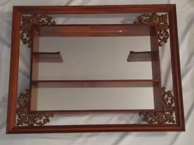 Turner Wall Mirror Mid Century Modern 1960s Wood Shelf Shadow Box Display 35x26 • $59.95