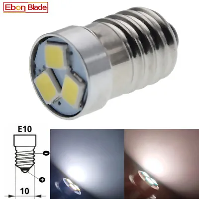 LED Bulb Screw For 2/3/4 C/D Flashlight Torch Bike Lamp E10 3V 4.5V 6V 12V 18V • £2.99