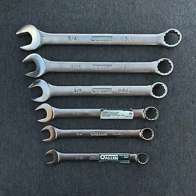 Allen Tools 6pc SAE Combination Wrenches 12 Point 7/16”-3/4” USA • $40