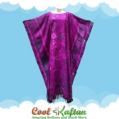 Chic Tye Dye Print Ladies Kaftan Long Ethnic Hand Made Vibrant Large Womens Cool • £20