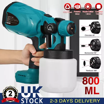 £35.99 • Buy 18V Cordless Paint Sprayer Electric Spray Gun For Makita Replacemet Battery UK