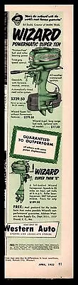 1953 WIZARD Powermatic Super Ten And Super Twin 6 Outboard Motor Western Auto AD • $12.99