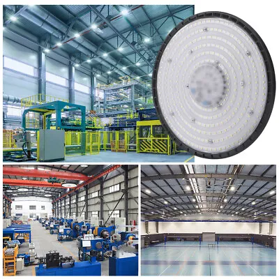 100W 144 LED High Bay Light UFO Factory Workshop Warehouse Industrial Lamp 6000K • £15.19