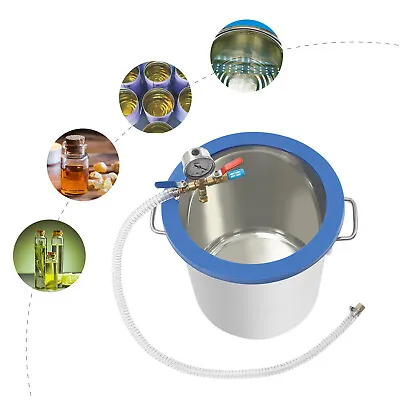 $97.63 • Buy 5 Gal Tempered Glass Lid Vacuum Chamber,Vacuum Degassing Chamber Low Noise SALE
