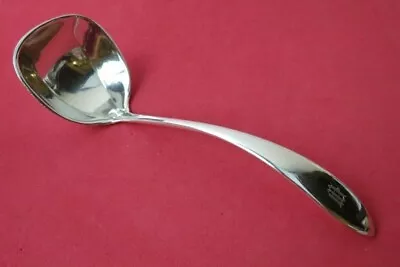 1918 Sterling Silver Gravy Ladle Ribbed Bowl PATRIA By International 7 1/8  Mono • $59