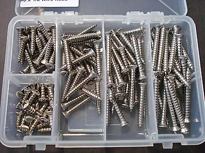 125 Pc Ford #8 With #6 Phillips Oval Head Stainless Steel Trim Screws Assortment • $34.99