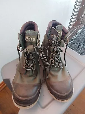 Orvis Mens Felt Soled Wading Boots Size 9 • $40