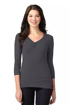 Port Authority Ladies Concept Stretch 3/4-Sleeve Scoop Henley LM1007 • $17.74