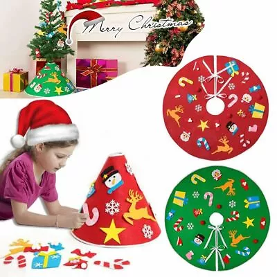 Christmas Tree Skirt Felt Apron Stands Base Cover Floor Mat Xmas Ornaments ToCZ • $18.73