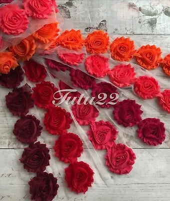 Shabby Chic Chiffon Rose Flower Edge Trim 2.5  Tutu Bridal Prom Accessories • £3.59