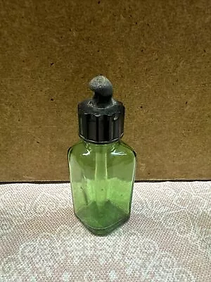 Vintage Green Glass Medicine Bottle With Squeeze Dropper • $10