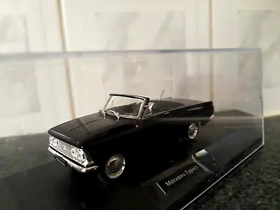 MOSKVITCH 408 CONVERTIBLE 1964 RUSSIAN  1/43 4in Diecast  BLACK Model In CASE • $31.27