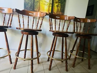 Colonial Swivel Bar Stools Set Of Five 5 • $700