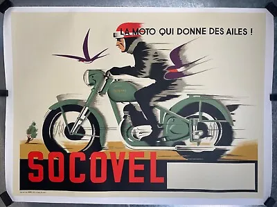 Vintage French Socovel Motorcycle Poster • $135