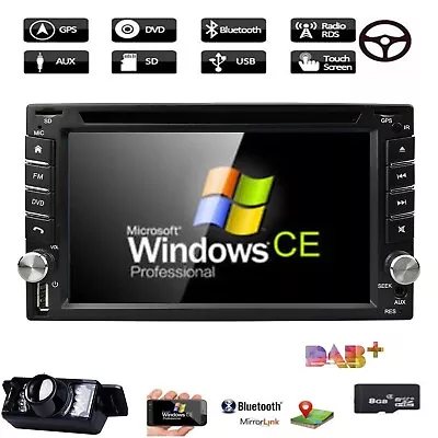 Rear Camera&GPS Double 2*Din Car Stereo Radio CD DVD Player Bluetooth With Map • $127.06