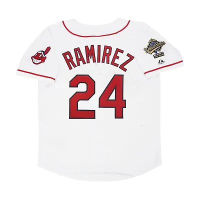 Manny Ramirez 1995 Cleveland Indians Home White World Series Men's Jersey • $129.99