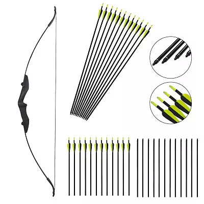 57 In Takedown Recurve Bow Ambidextrous W/12x Arrows Set Archery Right Left Hand • $29.89