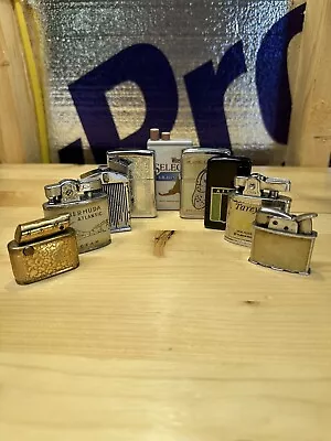 Lot Of 8 Vintage Cigarette Lighters + 1~Rare Zippo Evans Continental Storm King • $31