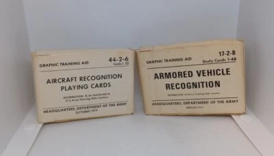 $6.99 • Buy Vtg 1977 Army Armored Vehicle Recognition And 1979 Aircraft Playing Cards Set
