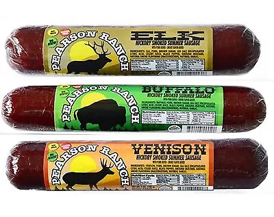 Pearson Ranch Game Meat Summer Sausage Variety Pack Of 3 – 3 Piece Assortment  • $47.39