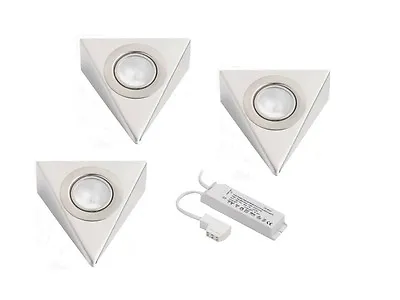 Satin Stainless Under Unit Cabinet Light Kit Kitchen Lighting Low Voltage  • £23.95