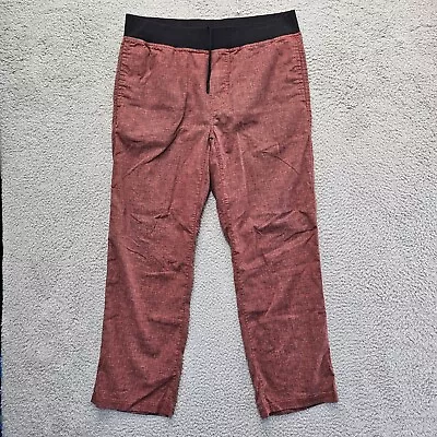 PrAna Vaha Pants Mens Size Large Red Straight Leg Pull On Elastic Waist • $24.99