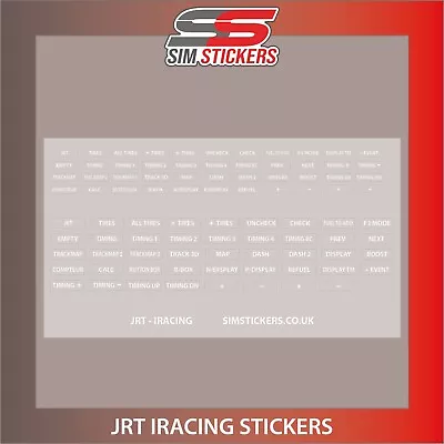 CLEAR/WHITE JRT Stickers For Car Simulator Button Box/Wheel Joel Real Timing • £6