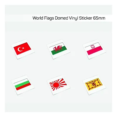 £2.99 • Buy Various World Country Flags Domed Gel Sticker 65mm Car Window Rally Decal