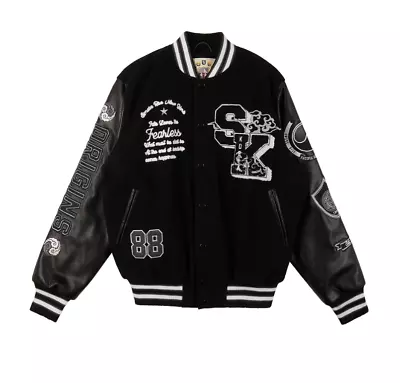 *NEW* MEN Smoke Rise TSeoul Varsity Jacket Black (WW23699EC) Sz MD - 3XL • $137.21