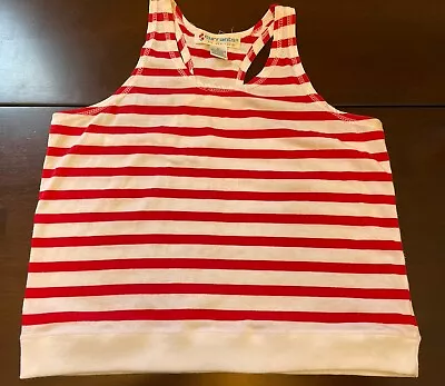 VTG Currants By Jeri Jo Striped SPIRIT Racerback Tank Top Red And White Medium • £12.04