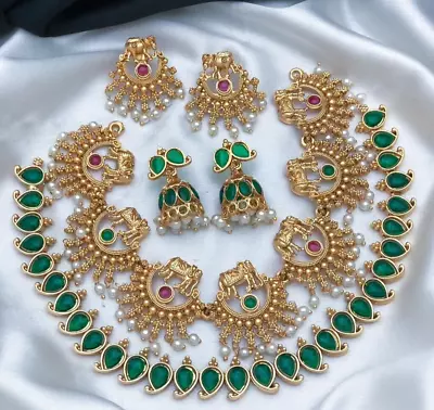 Indian Bollywood Choker Style Jewellery Set For Women's - Green • $37.29