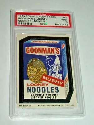 Graded 1979 Topps Wacky Packs Goonman's Looney Noodles Reissue Card- Mt 9 • $31.95
