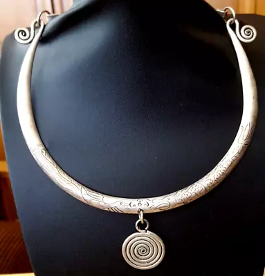 Handcrafted Chinese Tribal Miao Silver Necklace  18  • $18