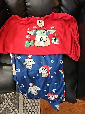 Munki Munki Star Wars Slumber Pajama Set Adult 2XL Baby Yoda Christmas 🎄  • $8.99