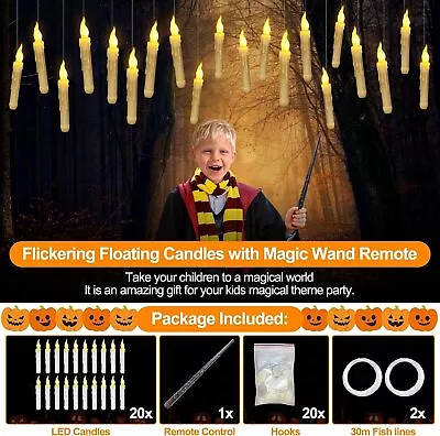 Hot 20PCS Halloween Decorations-Floating LED Candles Magic Wand Remote Control • $65.07