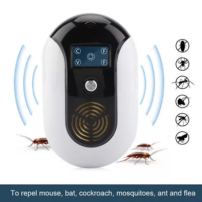 Smart Pest Repeller Ultrasonic Wave Optical Electronic Bats Rats Mosquito HG • £9.99