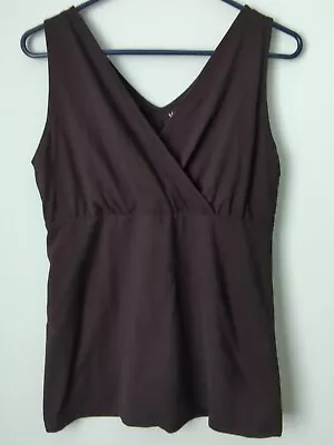 Motherhood Maternity Nursing Shirt Tank Top Medium Black Stretch V-neck Wrap • $9.95