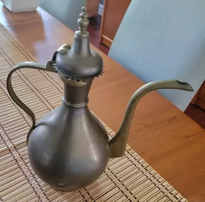 Turkish Copper Brass Pitcher Ewer Ibrik Dallah Pot Lidded For Coffee Tea 14 Inch • $59